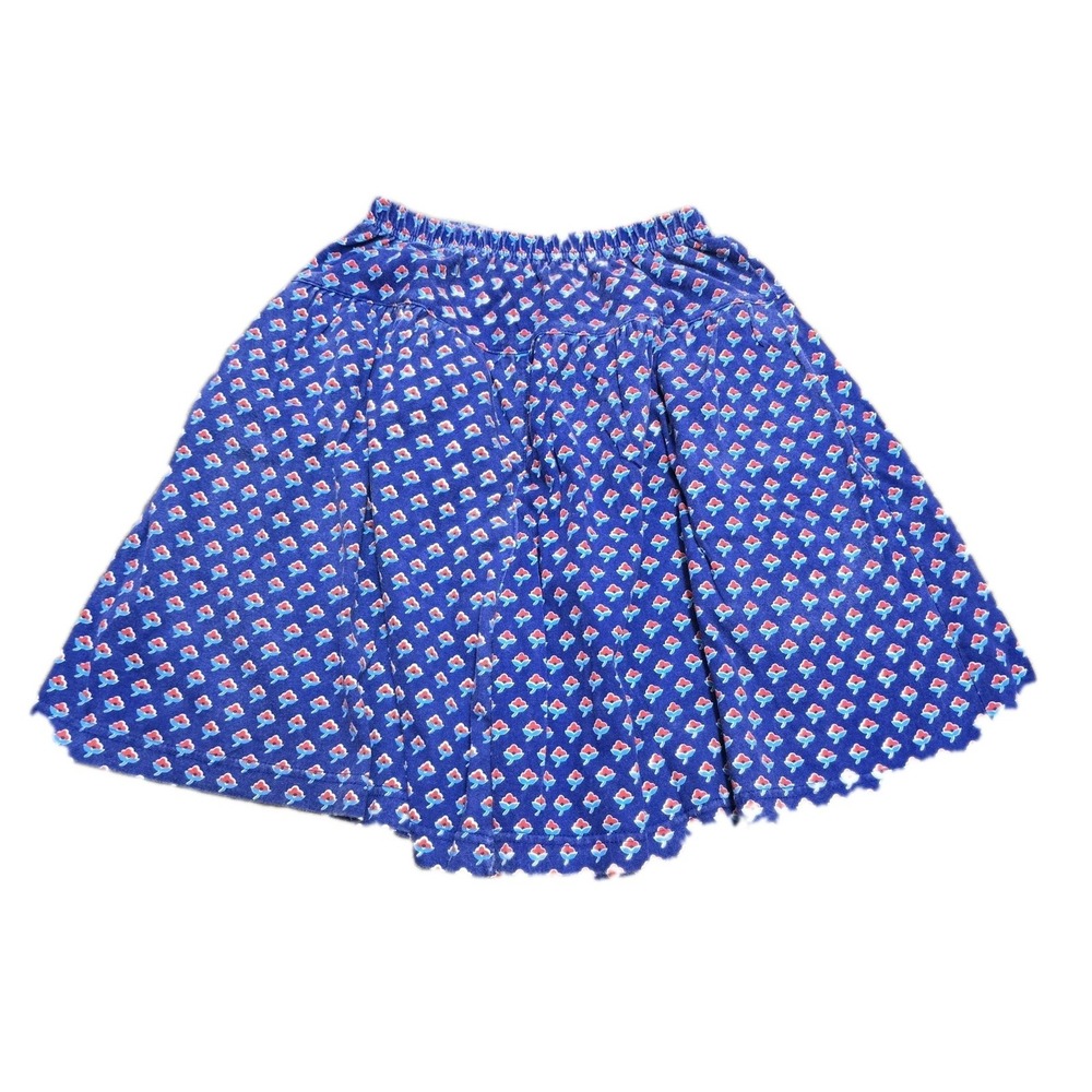 Adrienne Vittadini Sport Skort Women Small Blue Floral Cotton Elastic Waist 90s